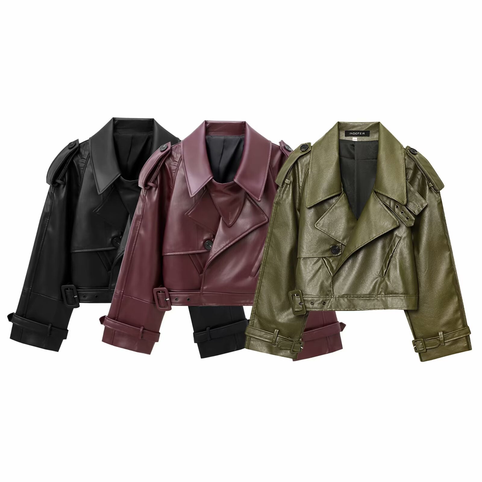 Short PU Leather Jacket Street Style