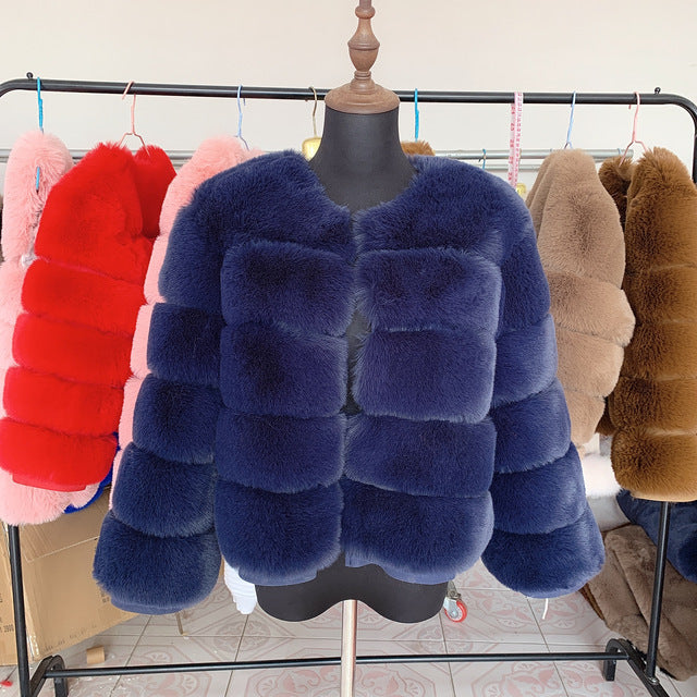 Yuan Yuan ?Celebrity Scene? Rex Rabbit Fur Outwear Women's Mid-Length Fur Coat 2025 New arrival Hot-Selling Winter Item