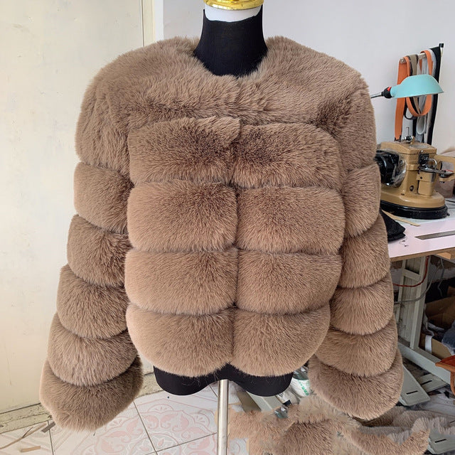 Yuan Yuan ?Celebrity Scene? Rex Rabbit Fur Outwear Women's Mid-Length Fur Coat 2025 New arrival Hot-Selling Winter Item