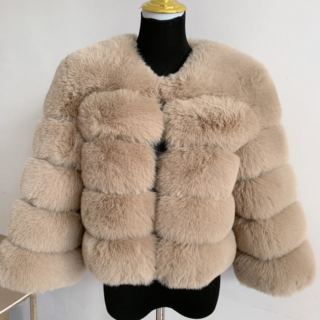 Yuan Yuan ?Celebrity Scene? Rex Rabbit Fur Outwear Women's Mid-Length Fur Coat 2025 New arrival Hot-Selling Winter Item