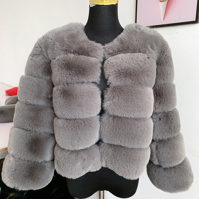 Yuan Yuan ?Celebrity Scene? Rex Rabbit Fur Outwear Women's Mid-Length Fur Coat 2025 New arrival Hot-Selling Winter Item