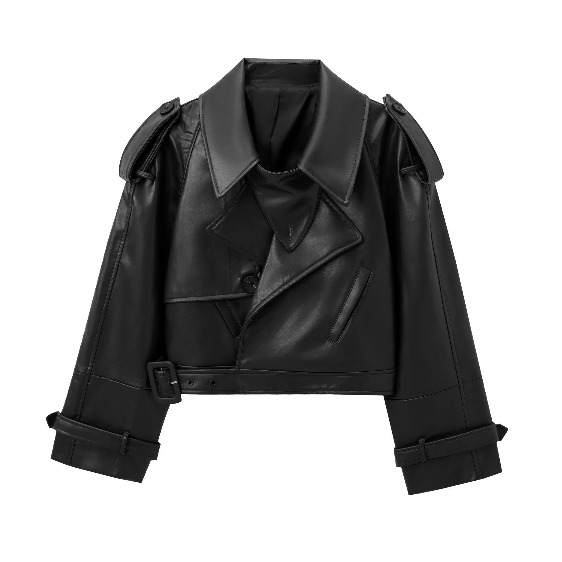 Short PU Leather Jacket Street Style