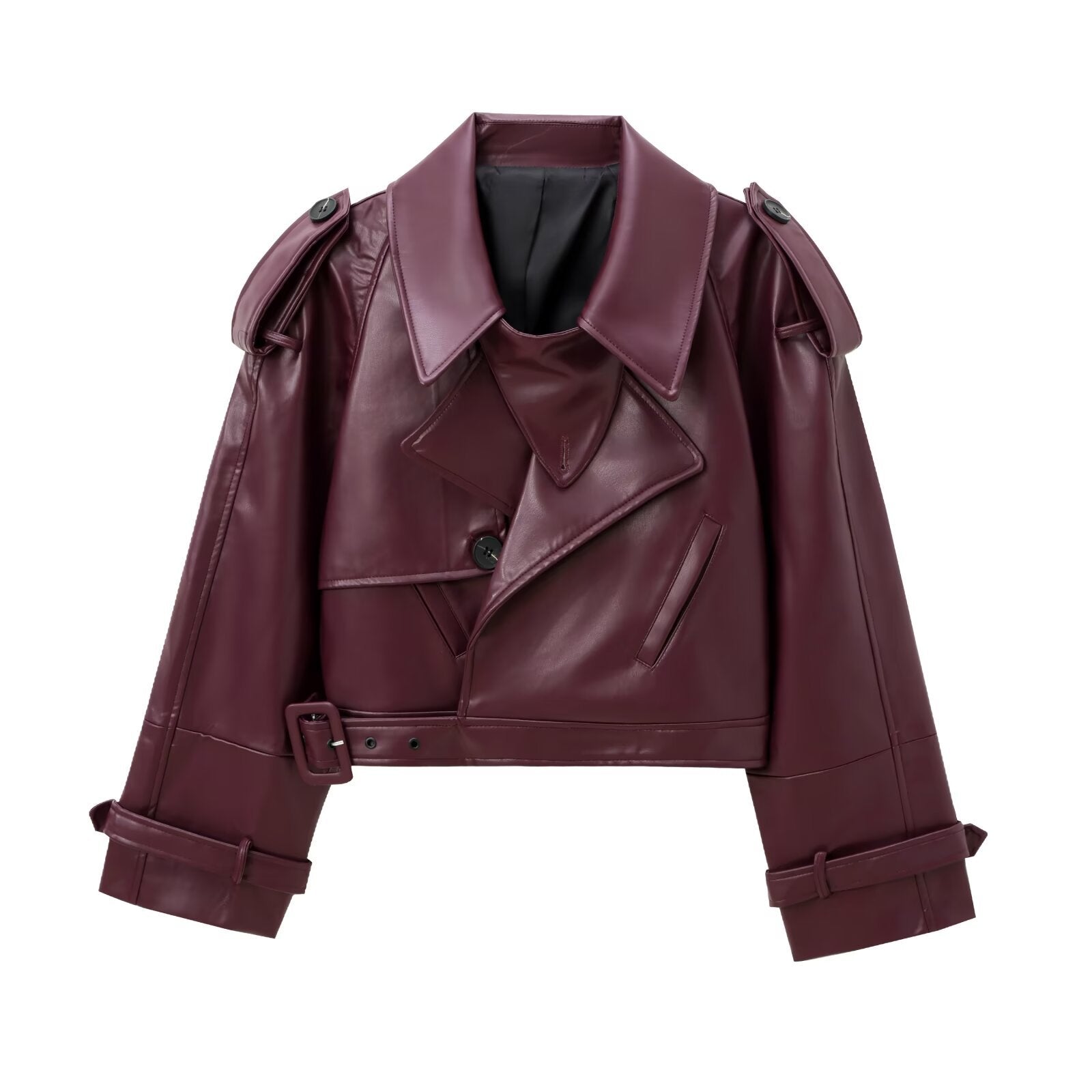 Short PU Leather Jacket Street Style
