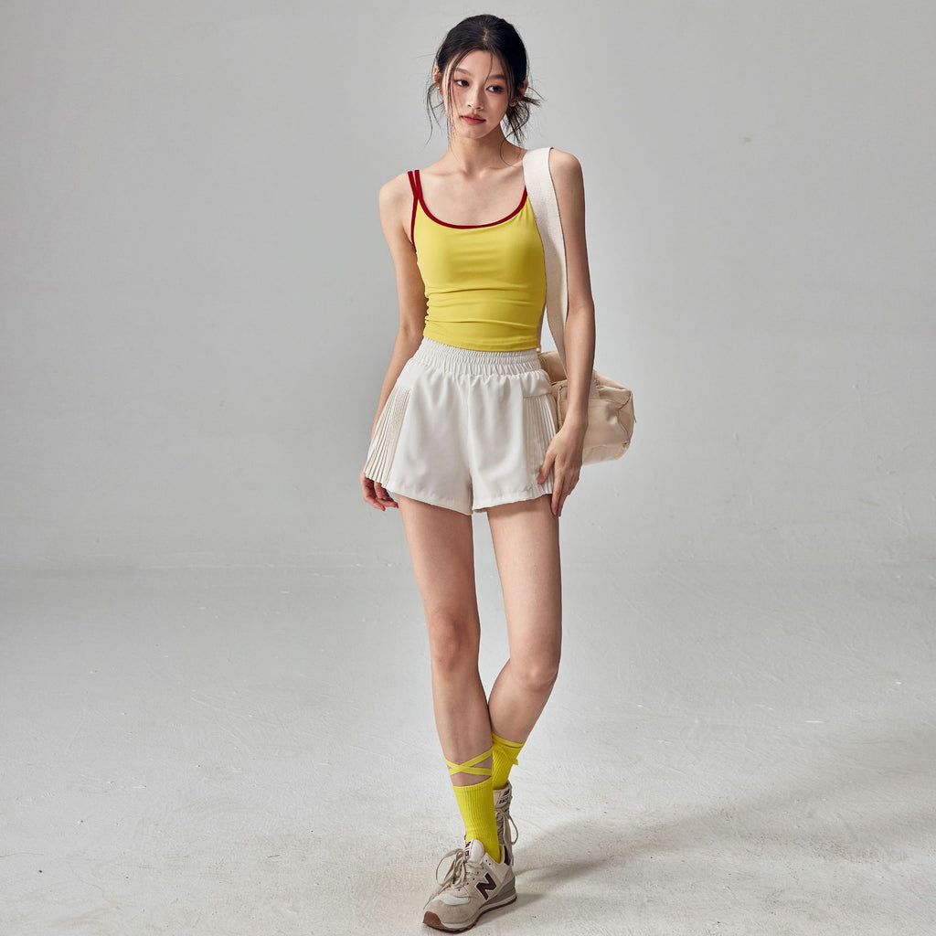 2025 New Summer Yoga Clothing Vest with Chest Pad Sports Bra Slimming Look Sleeveless Pilates Top Suit