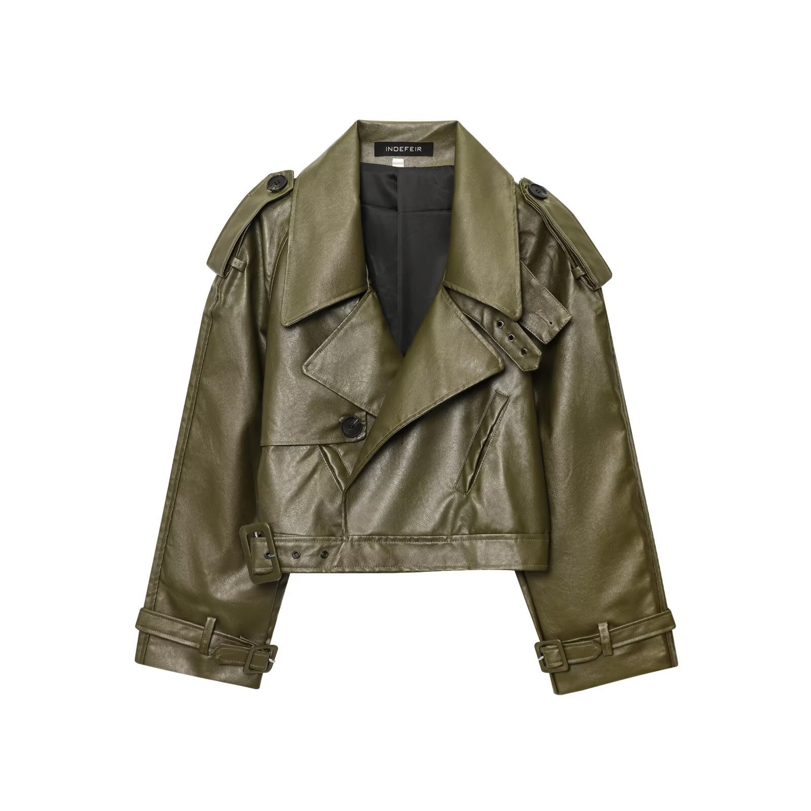 Short PU Leather Jacket Street Style