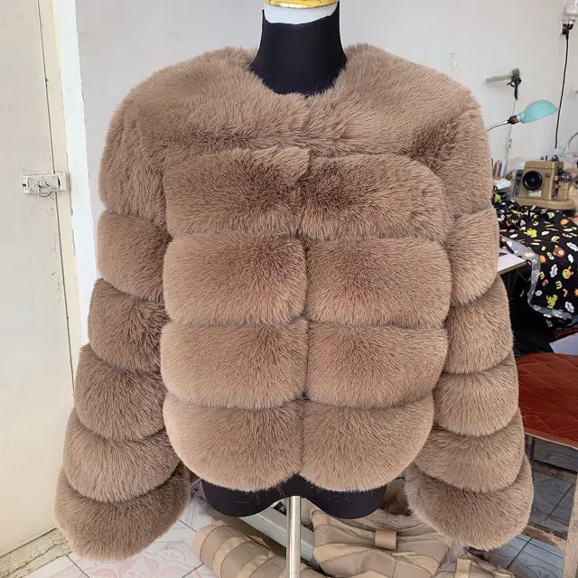 Yuan Yuan ?Celebrity Scene? Rex Rabbit Fur Outwear Women's Mid-Length Fur Coat 2025 New arrival Hot-Selling Winter Item